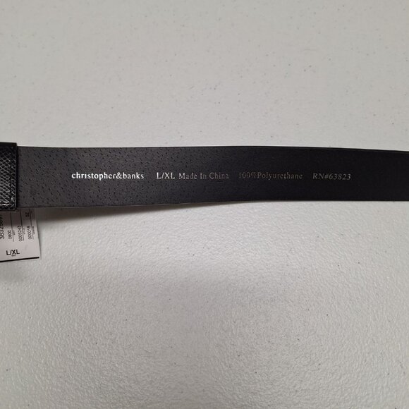 Christopher Banks Belt Black Silver Accent Adjustable Large Extra Large - Picture 5 of 7